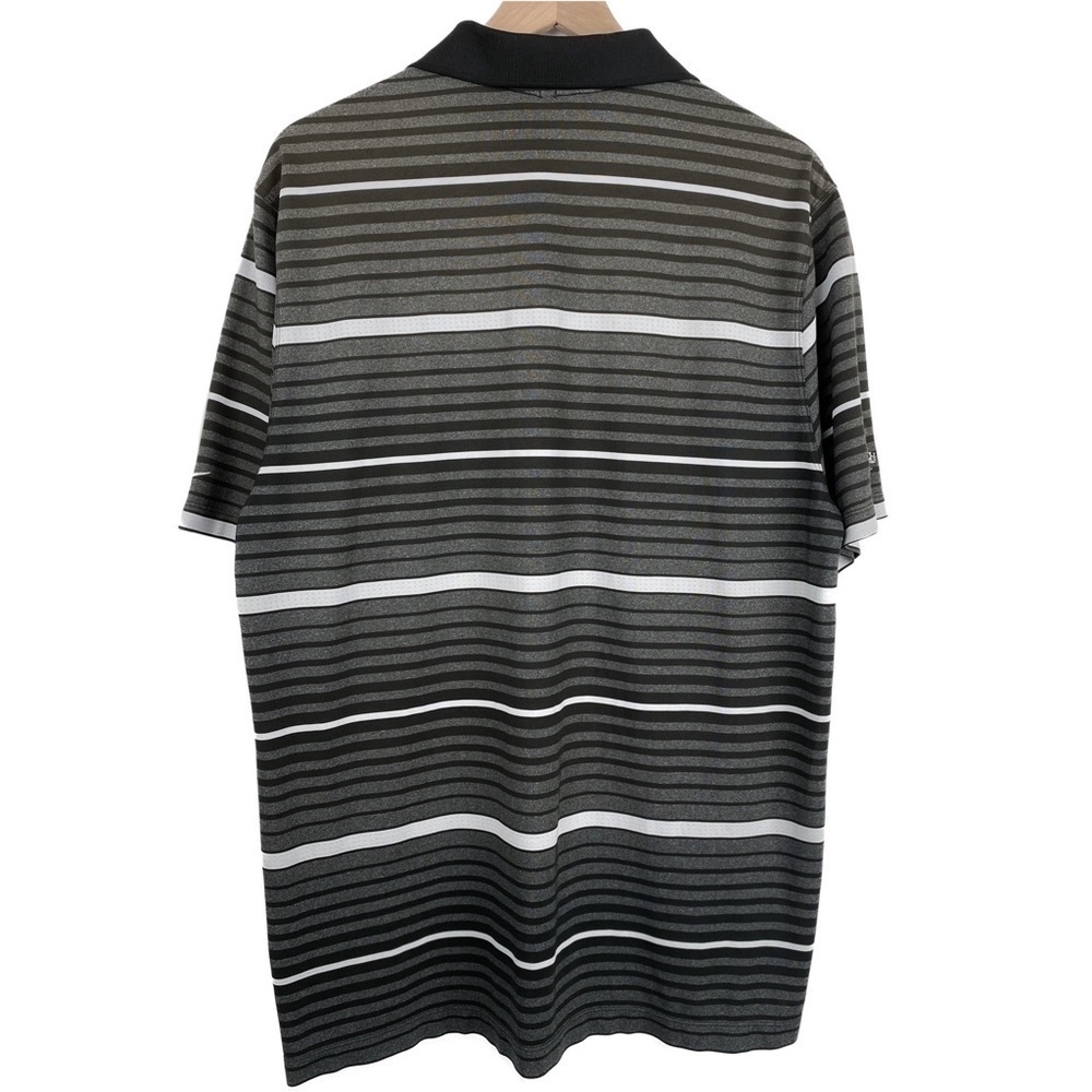 Nike Golf Men's Dry-Fit Tour Performance Striped Athletic Polo, Black Grey - XL - Picture 6 of 9